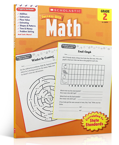 学乐必赢数学《Scholastic Success with Math》G1-G5小学生英文版数学练习册PDF全套5本