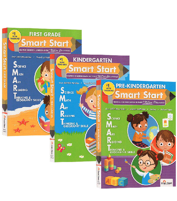 Evan-Moor聪慧启蒙系列一年级技能铅笔刀综合版《Smart Start》prek-GK三册综合英文练习册PDF