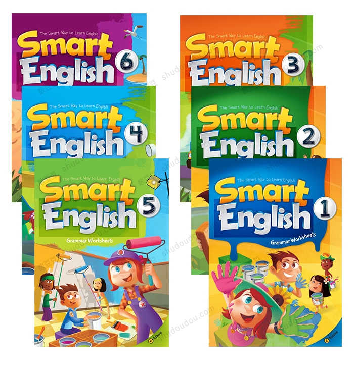 适合小学生的英语语法课程 《Smart English Grammar》1-6级别  学生用书+闪卡+活动用书