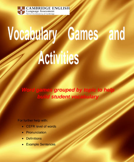 有了这本剑桥词汇游戏练习册,孩子的词汇量迅速突飞猛进!Vocabulary Games and Activities