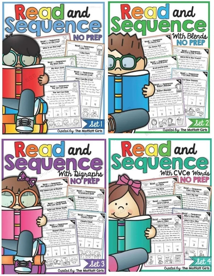 《Read and Sequence》100多页阅读理解趣味作业纸