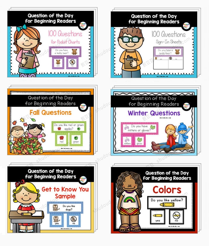 英语口语交际问答卡《Question of the Day》系列共10个主题，760多页高清PDF