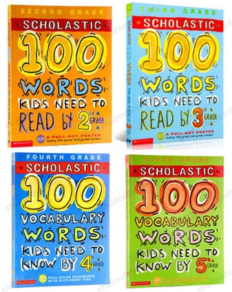 学乐出版的小朋友单词游戏书《100 words kids need to read》G2-G5
