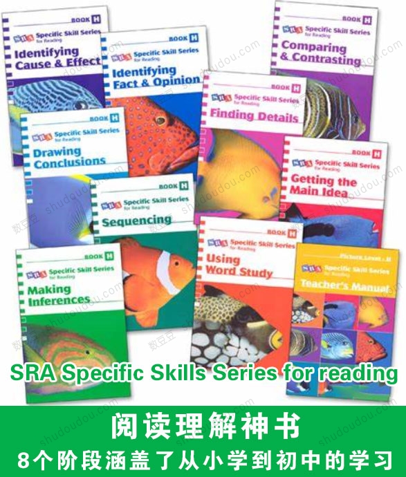 阅读理解练习册《SRA Specific Skills Series for reading》把阅读理解细分成9个专项训练！