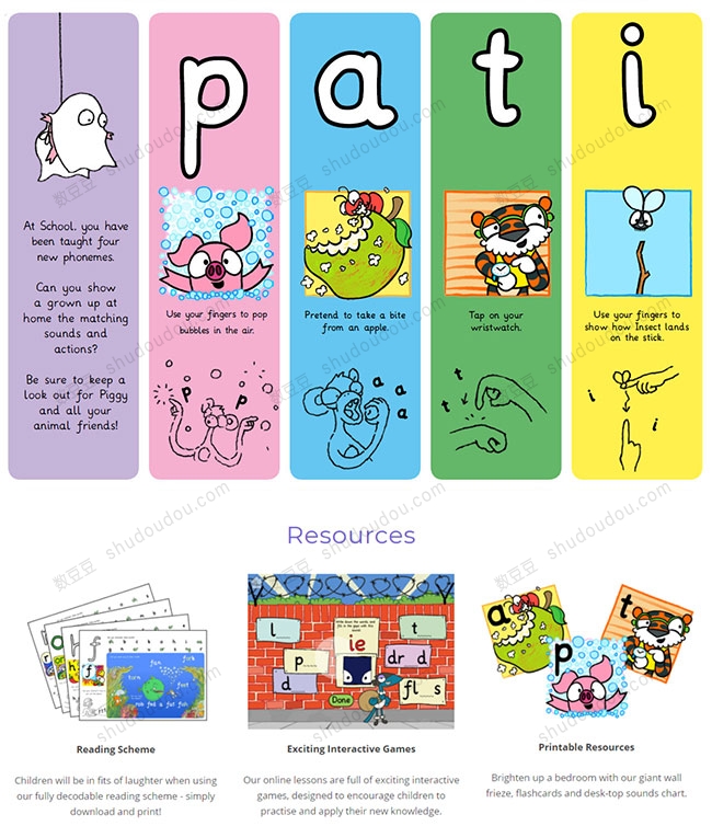 很多英国私立学校使用的拼读素材《Anima Phonics》海报+互动游戏+诗歌+拼读闪卡+拼写练习+阅读练习+教师评估手册