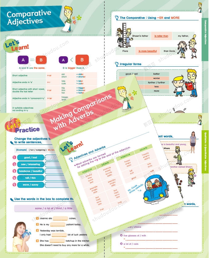 超精美的国外原版英语语法作业纸G1-G5共200多页 带讲解