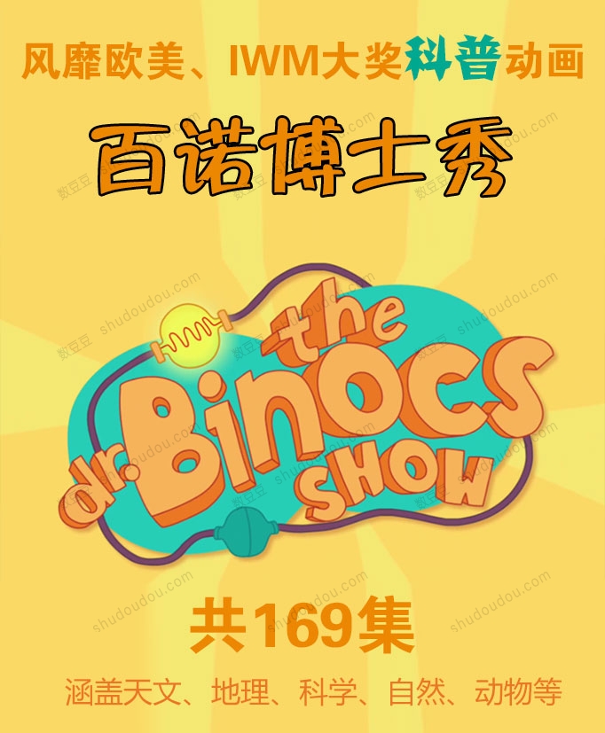 169集风靡欧美、IWM大奖科普动画《Dr. Binocs Show百诺博士秀》主题几乎涵盖天文、地理、科学、自然、动物等各个方面