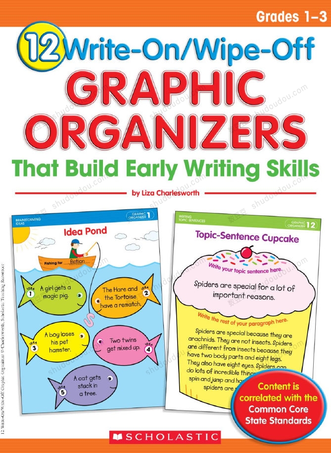 非常棒的小学阅读写作技巧，学乐思维12个技巧可视化图表《Graphic Organizers》