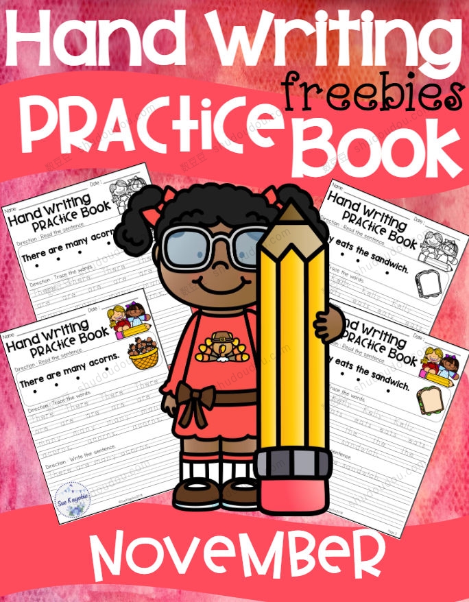 适合孩子早期英语书写练习的作业纸《Hand Writing Practice Book》12册，每个月有一册